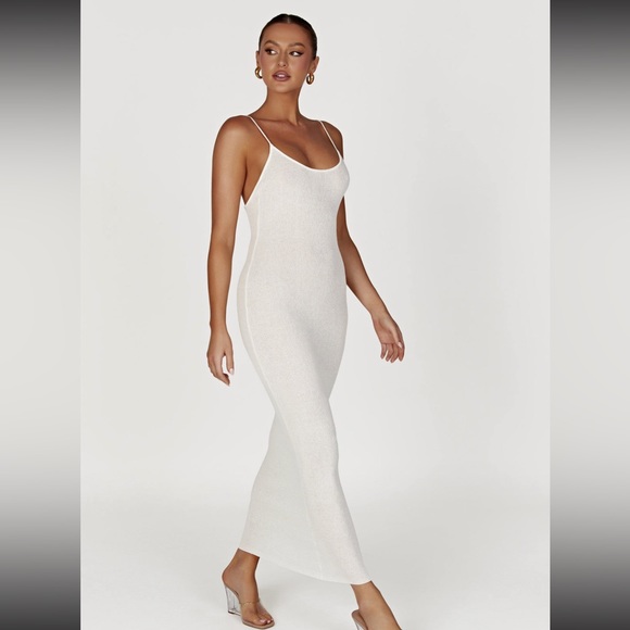 MESHKI Magnolia Knit Midi Dress - Ivory L - Picture 4 of 9